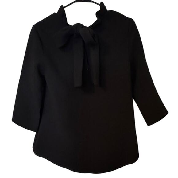 Tuckernuck Pomander Place Faye black Preppy Ruffles Blouse women’s S - Picture 5 of 7